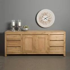 Teak hout dressoir onbehandeld 180 cm - Tower Living Corona