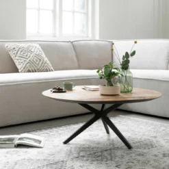 Teakhouten salontafel rond - DTP Home Metropole