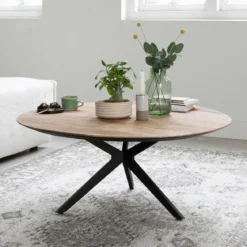 Teakhouten salontafel rond - DTP Home Metropole
