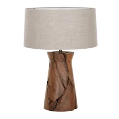 Teak tafellamp - Must Living Jungle White