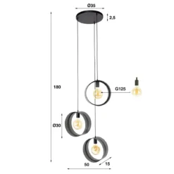 Trapse hanglamp rond metaal gaas - Santa Ring