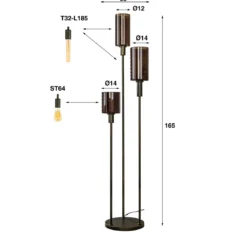 Trapse vloerlamp brons - Santa Sepiora