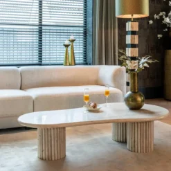 Travertin salontafel organische vorm - Richmond Interiors La Cantera