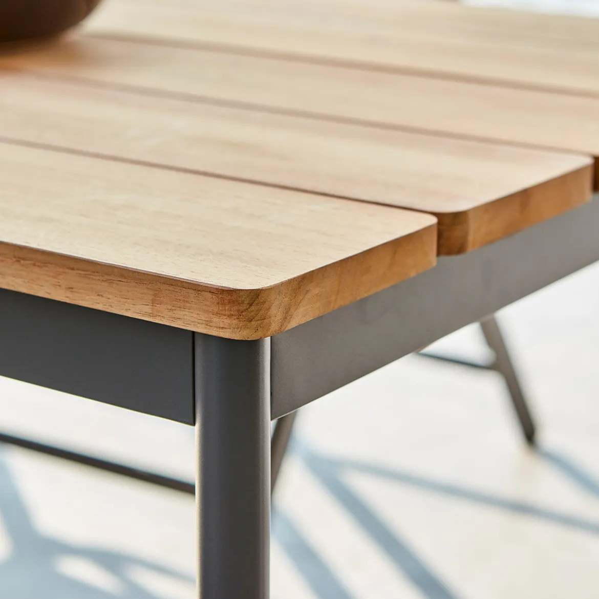 Tuinset 6 persoons teak en aluminium - Brafab Nox/Lola Set