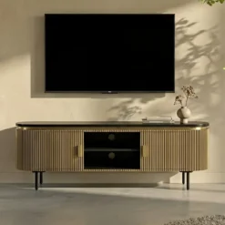 Tv-meubel goud met ribbels - Bodio Rush