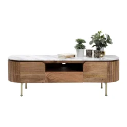 Tv-meubel mangohout en marmer - Kare Design Grace