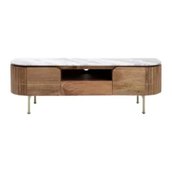 Tv-meubel mangohout en marmer - Kare Design Grace