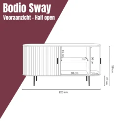 TV meubel zwart 120 cm - Bodio Sway