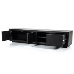 Tv-meubel zwart eiken 200 cm - Eleonora Helsinki