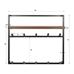 Twaalf haken kapstok van acaciahout - Santa Air Solid