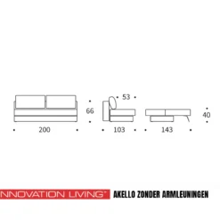 Tweepersoons slaapbank met strepen - Innovation Living Akello