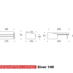 Uitklapbare slaapbank met pocket-spring matras - Innovation Living Eivor 140