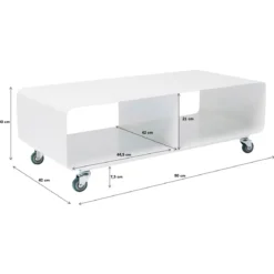 Verrijdbaar tv meubel wit - Kare Design Lounge M