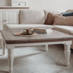 Vierkante salontafel landelijk grijs - Tower Living Fleur