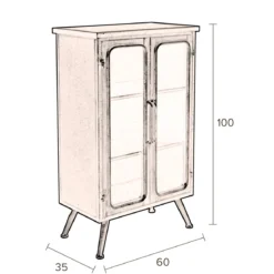 Vintage metalen kastje - Dutchbone Denza