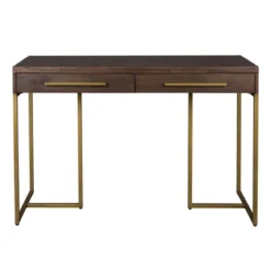 Visgraat sidetable met messing - Dutchbone Class
