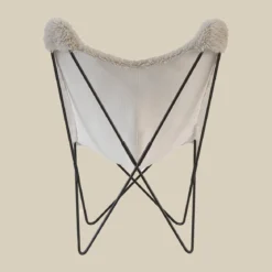 Vlinderstoel creme vacht - Bodio Butterfly