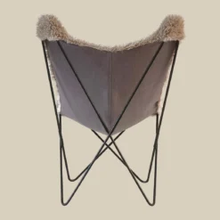 Vlinderstoel taupe bont - Bodio Butterfly