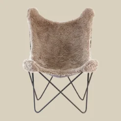 Vlinderstoel taupe bont - Bodio Butterfly