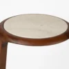 Walnoot bijzettafel met travertin - Zuiver Doppio