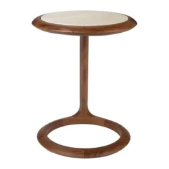 Walnoot bijzettafel met travertin - Zuiver Doppio