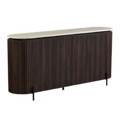 Walnoot dressoir met travertin blad - Bodio Rizza