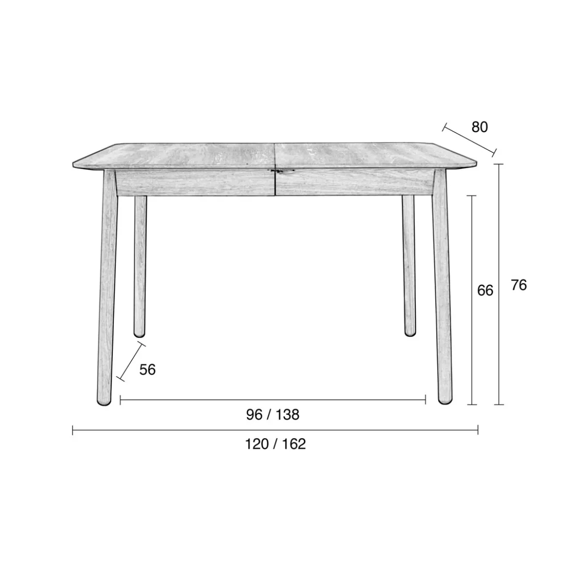Walnoot eettafel uitschuifbaar - Zuiver Glimps Walnut