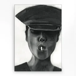 Wandkleed in frame - Urban Cotton Smokes