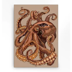 Wandkleed in frame - Urban Cotton Pulpo