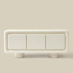 Wit dressoir organisch betonlook - Bodio Bali