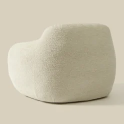 Zachte fauteuil zandkleur stof - Bodio Fluff