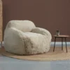 Zachte vacht fauteuil beige - Bodio Fluff