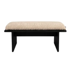 Zwart bankje met beige kussen - Dutchbone Shiho
