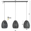 Zwart-bruine hanglamp met ovale kappen - Santa Armor