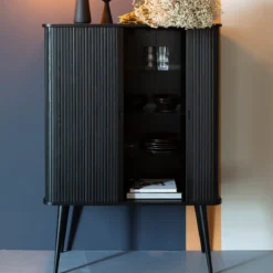 Zwarte design wandkast - Zuiver Barbier Black