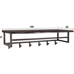 Zwarte kapstok boomstam plank - Santa Yucon