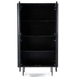 Zwarte retro kast met houten latjes - Eleonora Remi