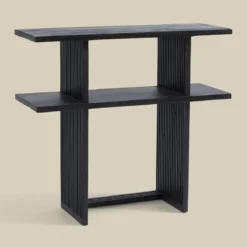 Zwarte sidetable teak latjes - Bodio Teak Slats