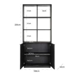 Zwarte vakkenkast met visgraat - Richmond Interiors Blackbone