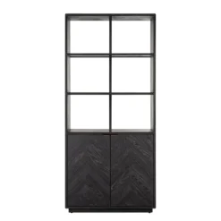 Zwarte vakkenkast met visgraat - Richmond Interiors Blackbone