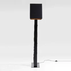 Zwarte vloerlamp met hout - Kare Design Nature Wave