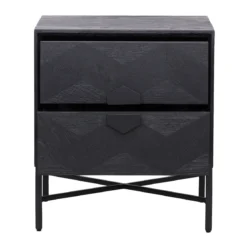 Zwart nachtkastje van hout - Richmond Interiors Blax