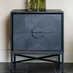Zwart nachtkastje van hout - Richmond Interiors Blax