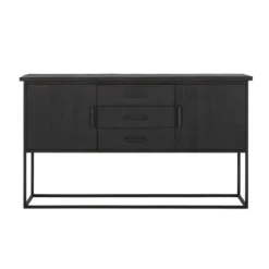 Zwart teak dressoir industrieel design - DTP Home Timeless Back Beam