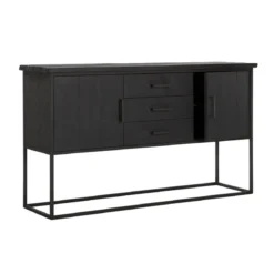 Zwart teak dressoir industrieel design - DTP Home Timeless Back Beam