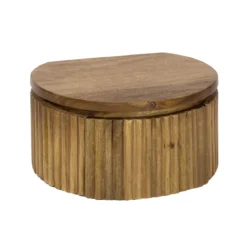 Zwevend nachtkastje rond hout - Giani Wave Rond XS