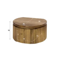 Zwevend nachtkastje rond hout - Giani Wave Rond XS
