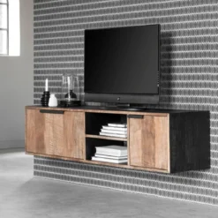 Zwevend tv-meubel teak hout - DTP Home Cosmo